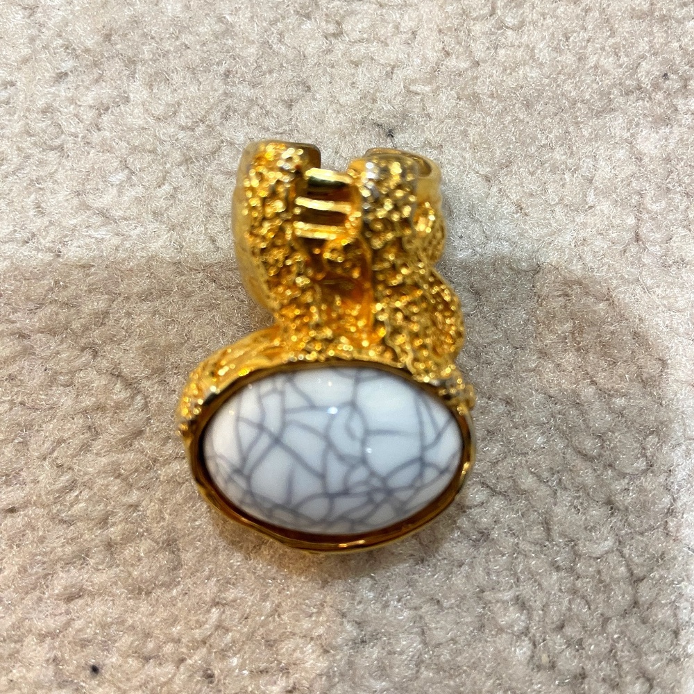 Statement Ring Gold Tone Hardware - image 2